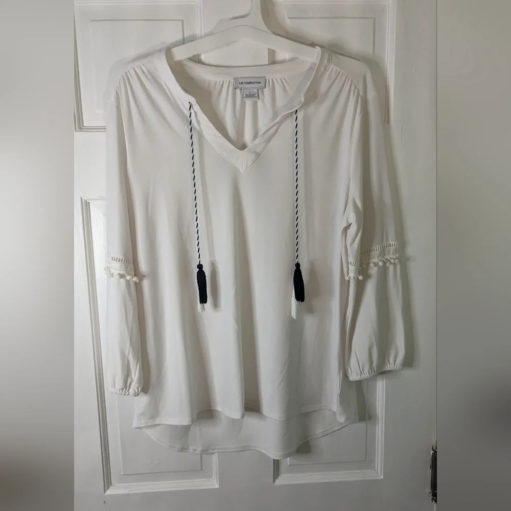 Liz Claiborne L Cream Top - Picture 1 of 7